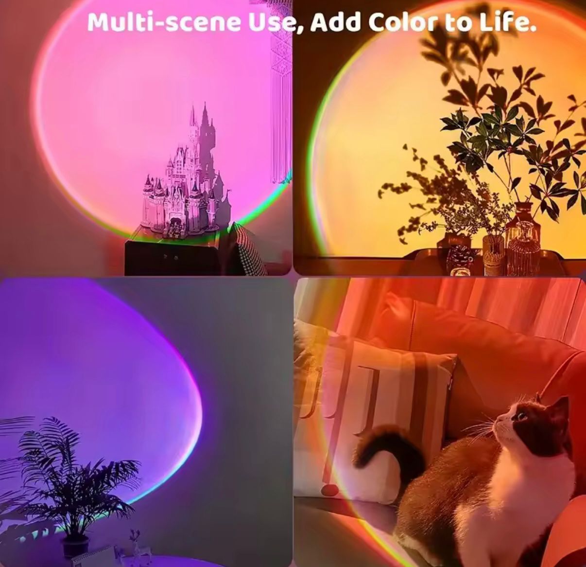 1pc-The new sunset light comes with earbuds and remote control in 16 colors Customized version