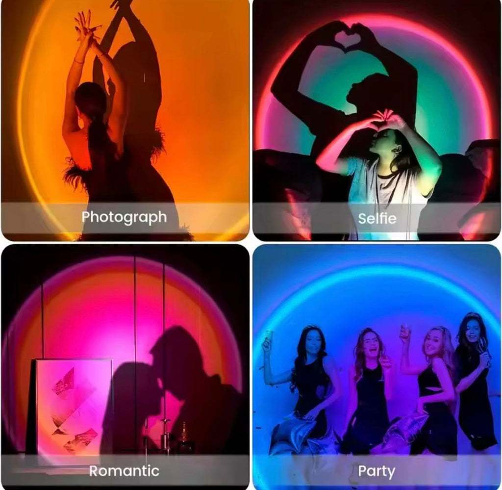 1pc-The new sunset light comes with earbuds and remote control in 16 colors Customized version